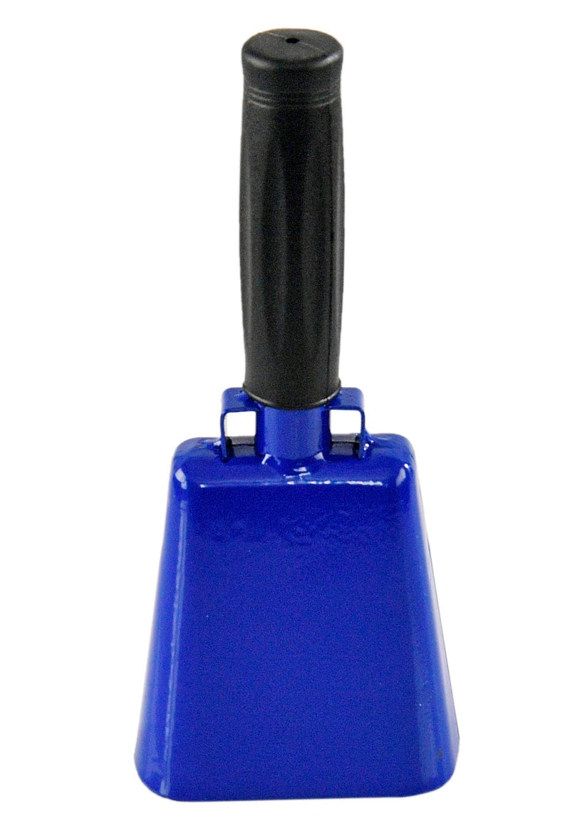 HOME-X Medium 8â€ Iron Cowbell with Sturdy Handle, Cheering, Sporting Event Bell, Blue, 8â€ L x 3 Â½â€ W x 2â€ H - Image 1